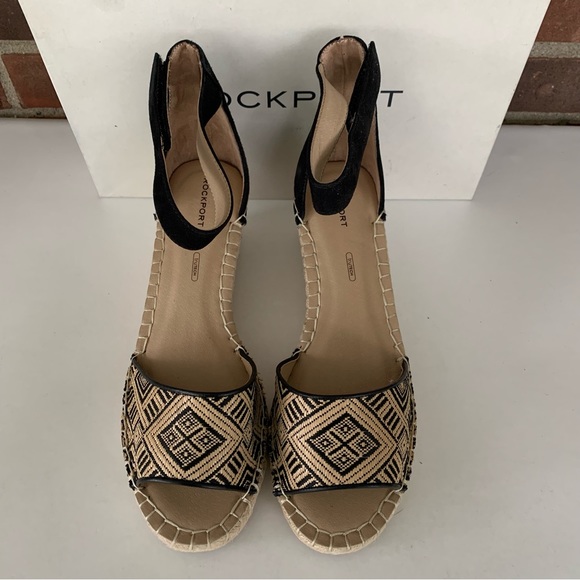 Rockport Womens Marah Ankle Strap wedge espadrille sandals US 9.5 W wide width - Picture 4 of 11